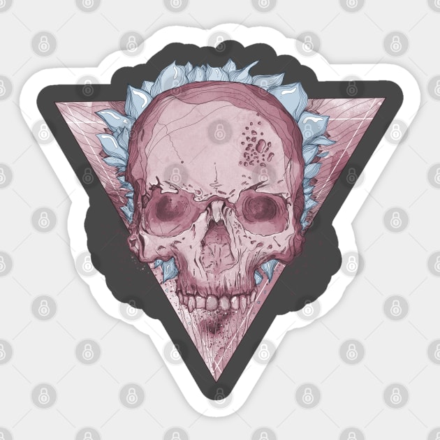 Red skull Sticker by Jess Adams